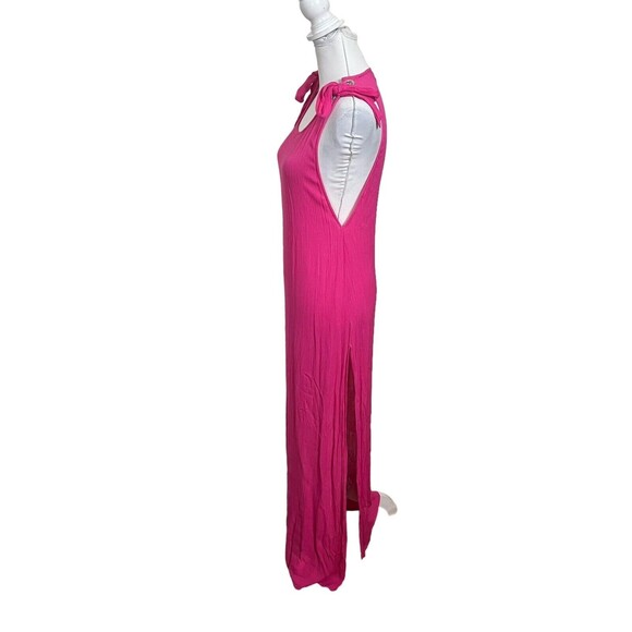 Lovers + Friends Grommie Maxi Dress Bright Pink Size Small Beachy Boho - Picture 6 of 11